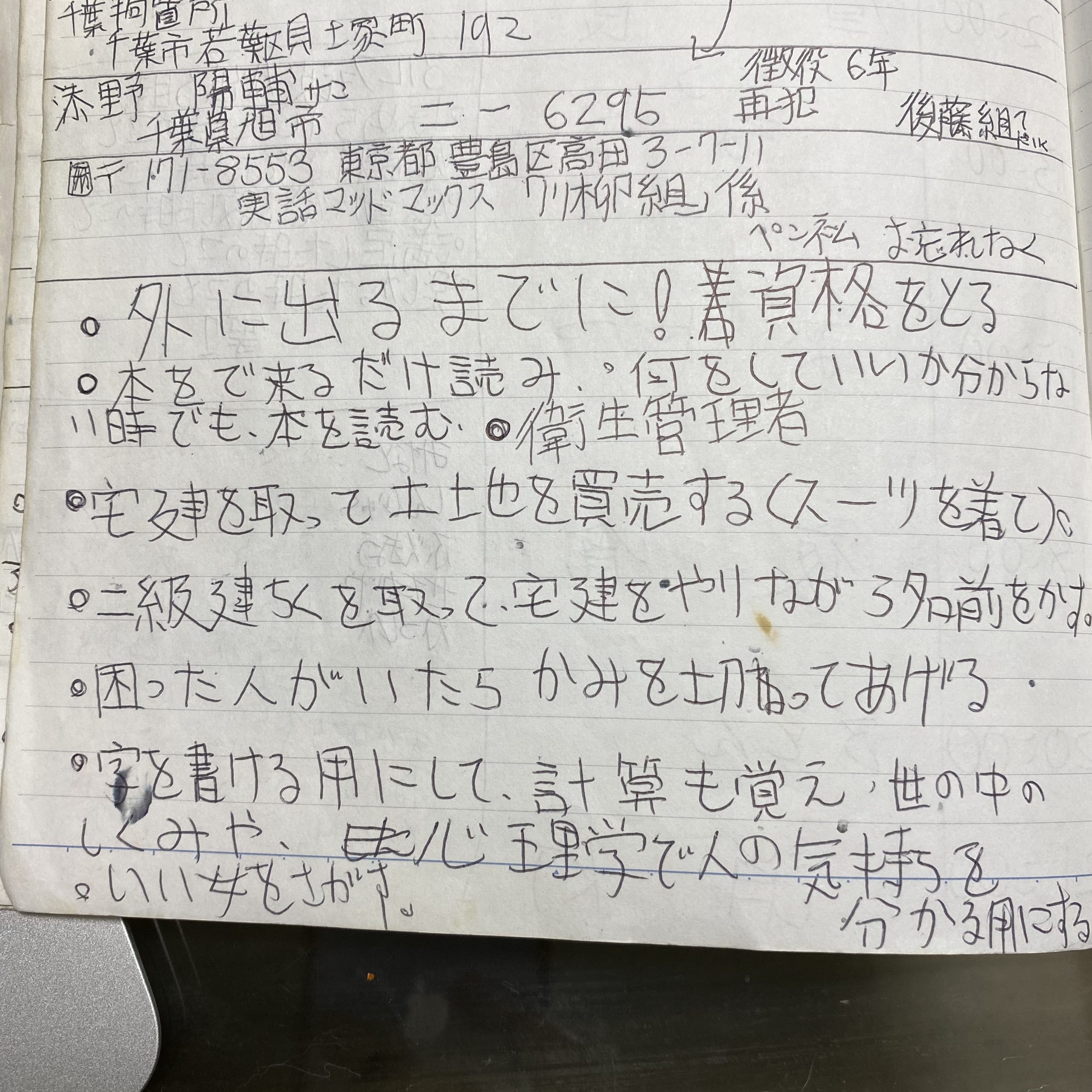 平成20年6月13〜17日　更生日記　（裁判に向けて　償うか死ぬか！）