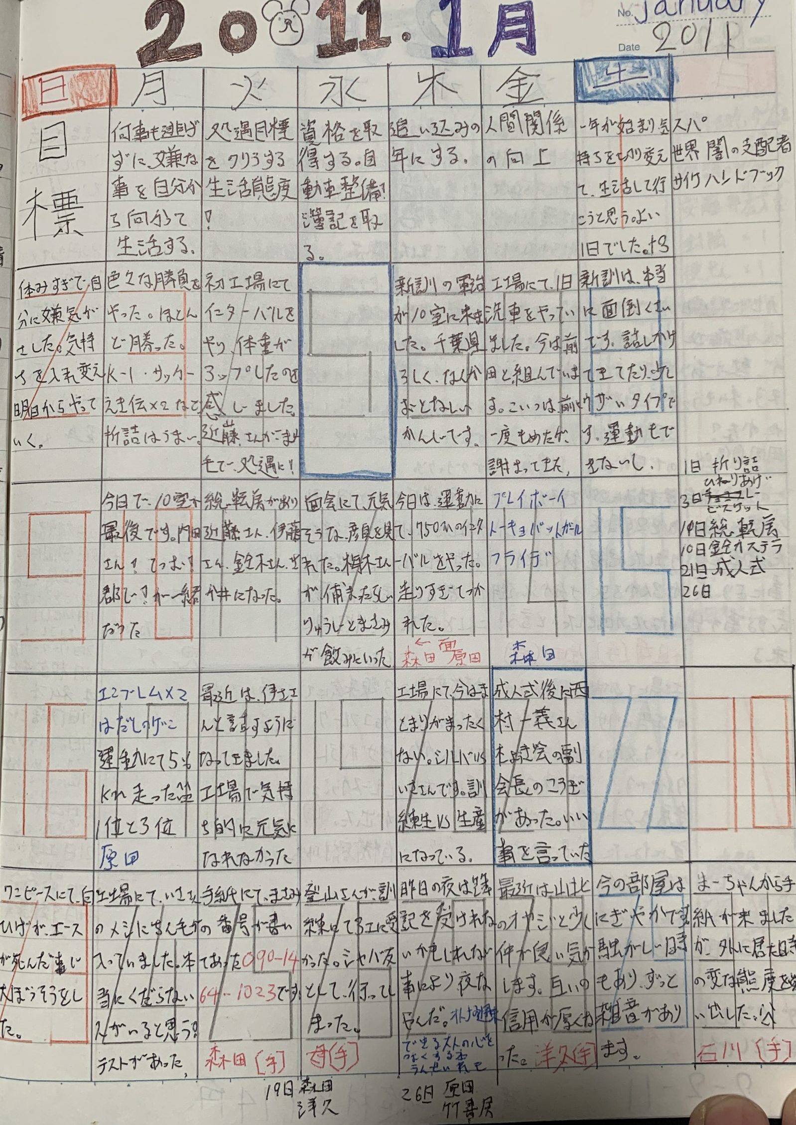 平成23年1月1日、29日　更生日記（新しい年　新たなチャレンジ）