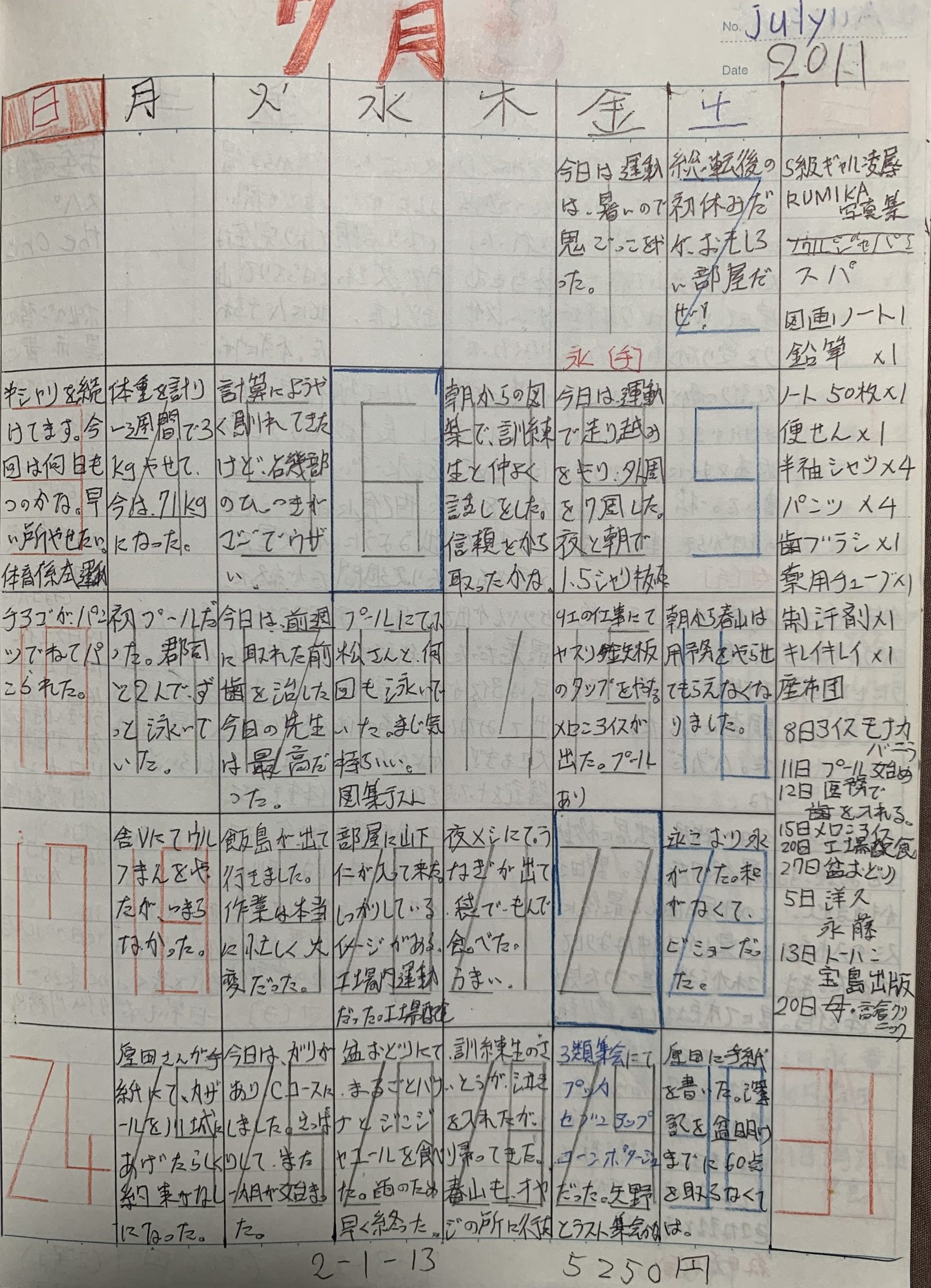 平成23年8月3〜29日（責任者という立場！！やりたくない事でもやるしかない！）