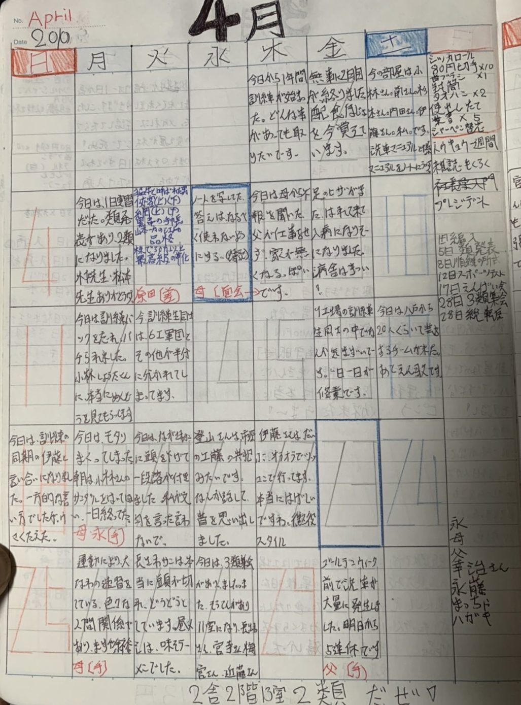 平成22年4月22〜28日　更生日記（ヤンチャが集まる部屋になった。）